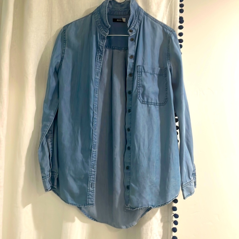 super flowy button up jean jacket